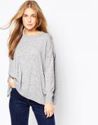 Asos Oversized Sweater In Alpaca Mix - Gray
