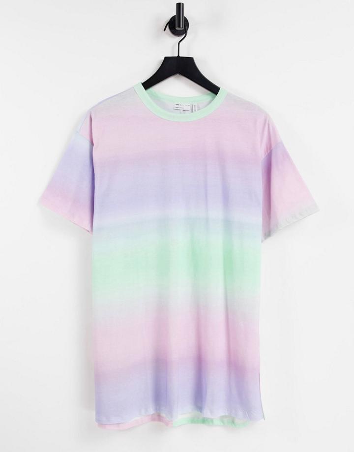 Asos Design Oversized Beach Tee In Ombre-multi
