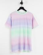 Asos Design Oversized Beach Tee In Ombre-multi