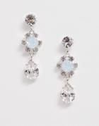 Krystal London Swarovski Crystal Statement Pear Drop Flower Earrings - Clear