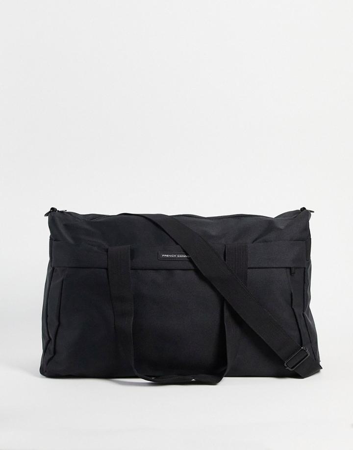 French Connection Nylon Holdall In Navy-black