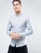 Asos Casual Skinny Oxford Shirt In Blue - Blue