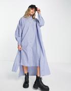 Topshop Oversized Poplin Stripe Shirtdress-multi