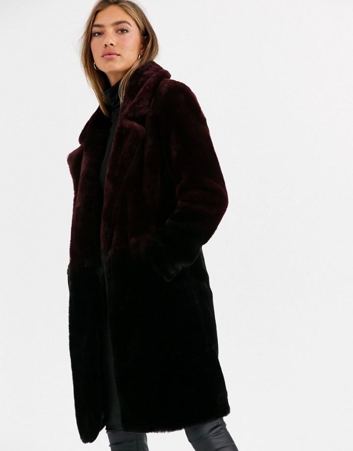 Urbancode Coat In Ombre Faux Fur