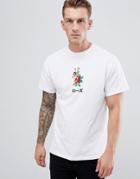 New Look T-shirt With Japanese Rose Embroidery In White - White