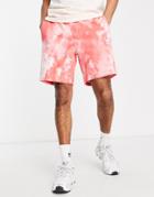 Adidas Originals Essentials Shorts In Red Tie Dye
