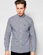 Fred Perry Long Sleeve Gingham Check Shirt - Navy