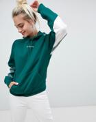 Adidas Eqt Hoodie With Stripe Sleeves In Green - Green