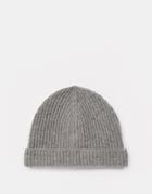 Asos Fisherman Beanie In Gray Cashmere - Gray Marl