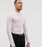 Asos Design Tall Skinny Smart Stripe Shirt In Pink - Pink