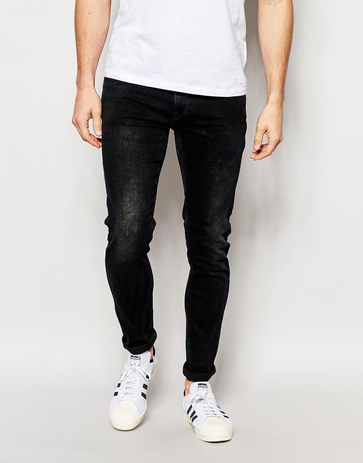Pepe Jeans Torr Stretch Skinny Fit Blue Black Acid Wash - Blue Black Acid