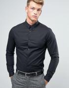 New Look Smart Shirt In Black In Slim Fit - Black