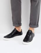 Selected Homme David Leather Sneakers In Black - Black