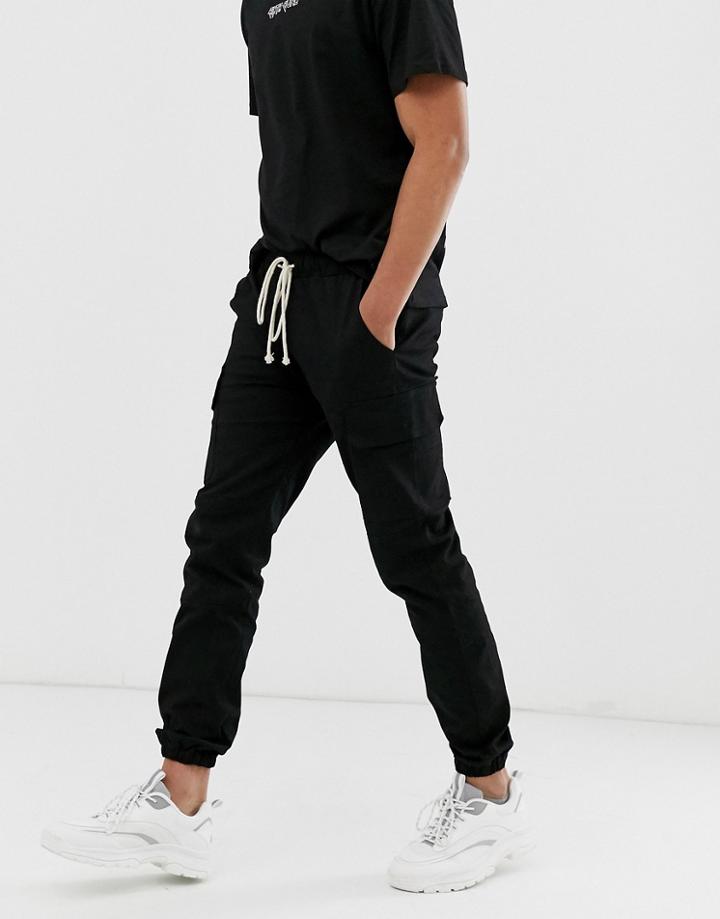 Sixth June Cargo Sweatpants In Black