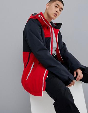 Wear Color Block Jacket In Red/black - Red