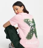 Collusion Branded Oversized T-shirt In Pink