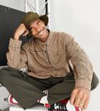 Collusion Dropped Shoulder Shirt In Brown Check