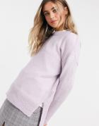 New Look Crew Neck Sweater In Lilac-purple