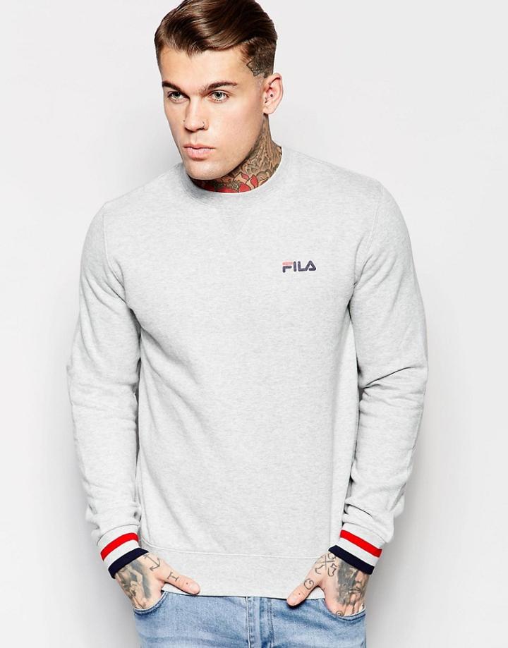 Fila Black Sweatshirt With Small Logo - Gray