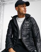 Nike Synthetic Fill Quilted Parka Jacket In Black - Black - Black