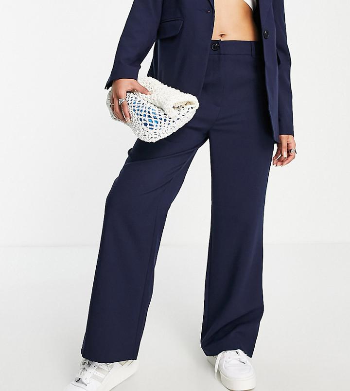 Topshop Petite Slouchy Pants In Navy