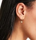 Shashi Moon And Star Drop Huggy Hoop Earrings In Gold Plated Sterling Silver