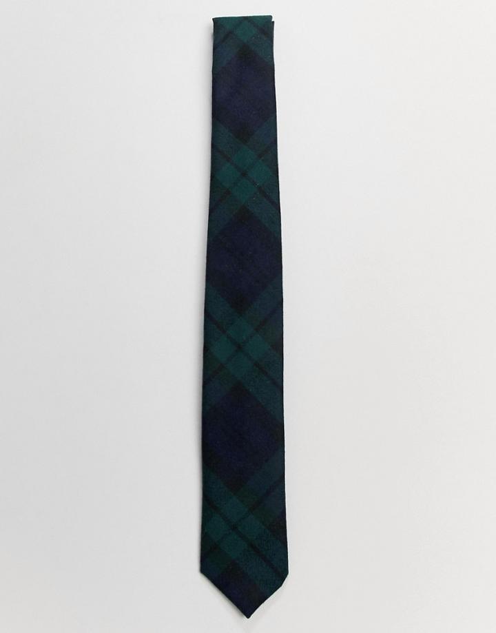 Twisted Tailor Tie In Green Check - Green