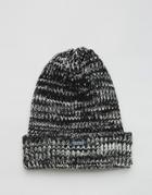 Threadbare Beanie In Black Marl - Black