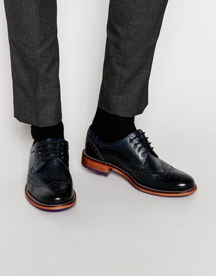 Ted Baker Vauxen Suede Derby Brogue Shoes - Blue