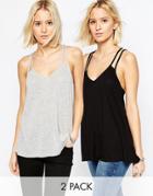 Asos The Ultimate Cami 2 Pack - Gray