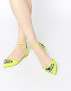 Asos Legend Pointed Ballet Flats - Yellow
