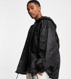 Collusion Recycled Polyester Coach Jacket With Hood In Black