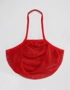 Asos Beach String Shopper Bag - Red