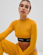 Ivy Park Active Long Sleeve Crop Top In Yellow - Yellow
