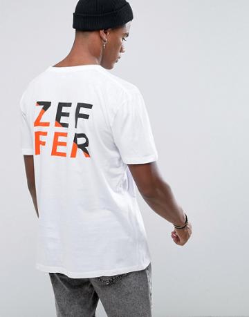 Zeffer Split Back Print T-shirt - White
