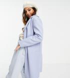 Miss Selfridge Petite Overcoat Coat In Light Blue-blues