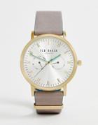 Ted Baker Brit Leather Watch - Gray