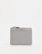 French Connection Leather Zip Wallet With Card Slot In Gray-grey