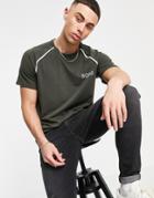 Boss Trend Logo T-shirt In Khaki-green
