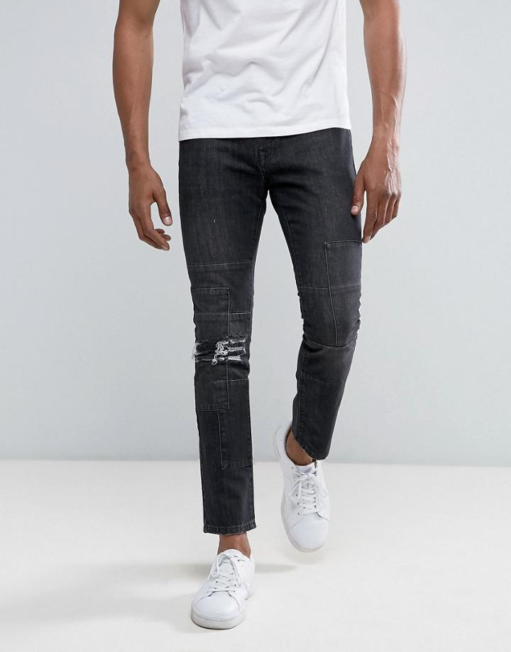 Brooklyn Supply Co Cut & Sew Slim Jeans Washed Black - Black