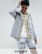 Herschel Voyage Packable Wind Runner Jacket In Light Gray Crosshatch Uk Exclusive - Gray