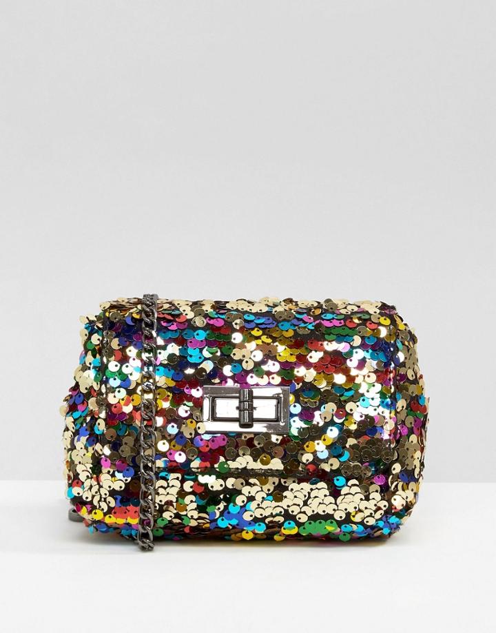 Skinnydip Rainbow Sequin Cross Body Bag - Multi