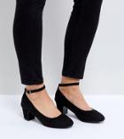 New Look Wide Fit Low Block Heel Court Shoe - Black