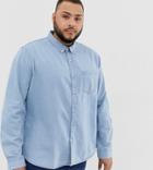 New Look Plus Regular Fit Denim Shirt In Blue Wash