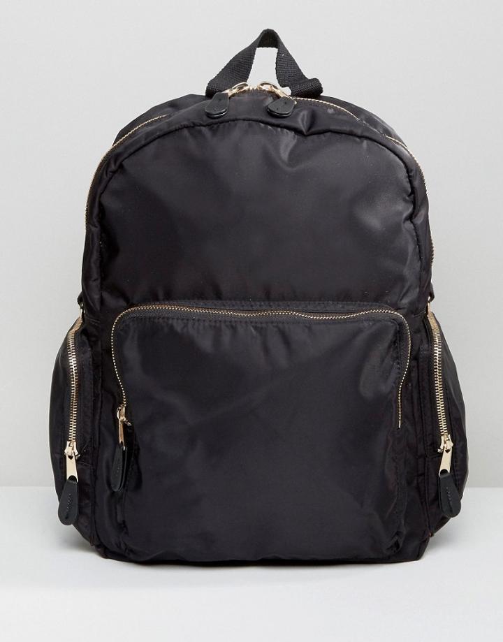 Monki Nylon Utility Backpack - Black