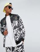 Asos X Mtv Jersey Track Jacket - Black