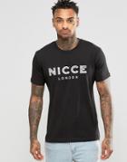 Nicce London T-shirt With Embroidered Logo - Black
