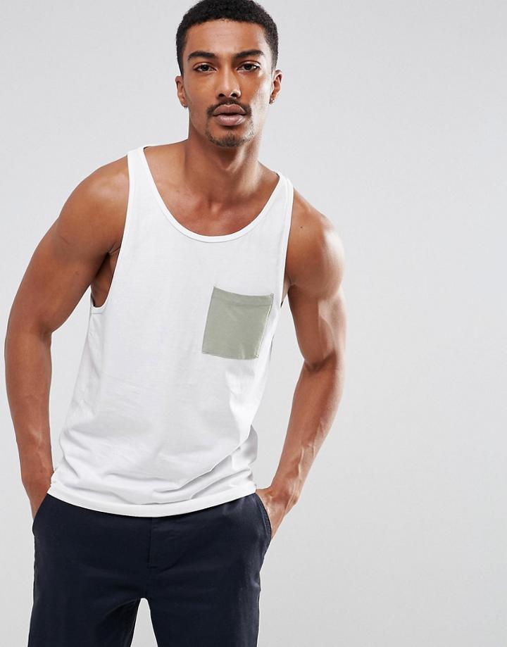 Troy Pocket Tank - White