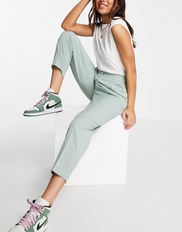 Asos Design Mansy Tapered Pant In Sage-green