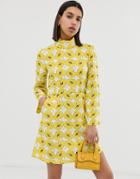 Resume Mynte High Neck Printed Mini Dress - Yellow